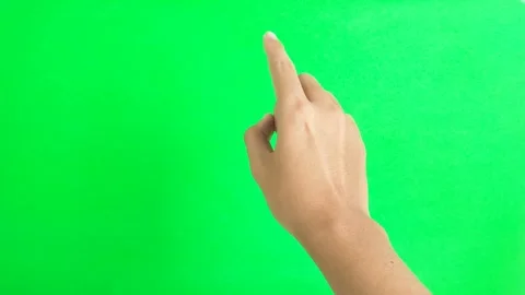 Clicking or tapping using index finger hand gesture isolated on green screen Stock Footage 293599657