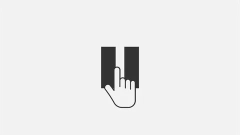 Clicking play and stop button on computer screen animation with optional luma Stock Footage 88207507