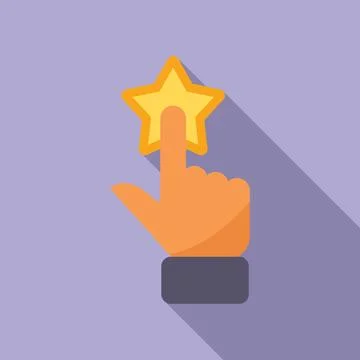 Clicking on star icon flat design illustration Illustrazione stock