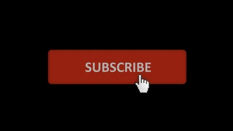 Clicking on a subscribe button and the notification bell. Alpha channel. Stock Footage 111363571