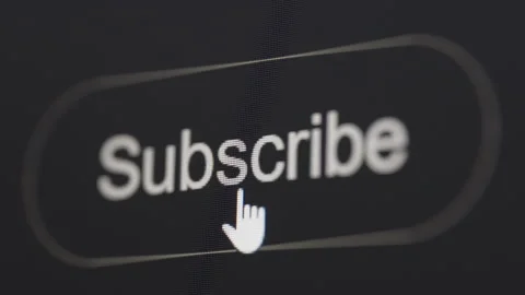 Clicking subscribe button on black background Stock Footage 264157115