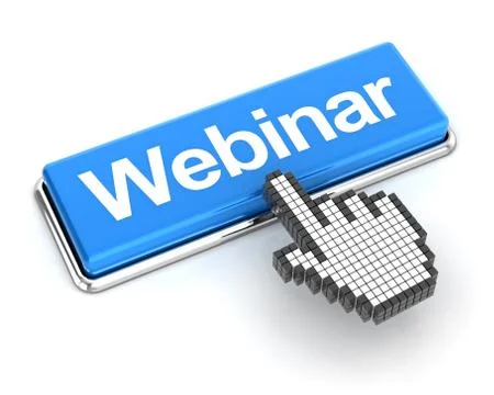Clicking a webinar button, 3d render Stock Illustration