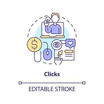 Clicks concept icon Stock Illustration