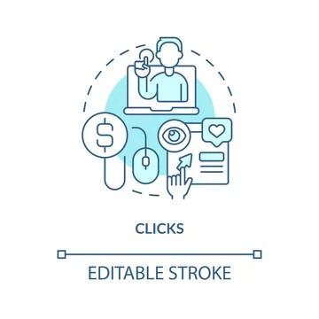 Clicks turquoise concept icon Stock Illustration