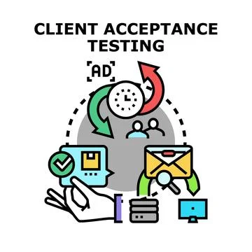 Client acceptance testing evaluating software development process feedback Illustrazione stock