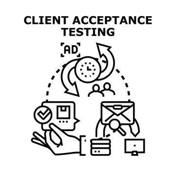 Client acceptance testing evaluating software development process feedback Stock Illustration