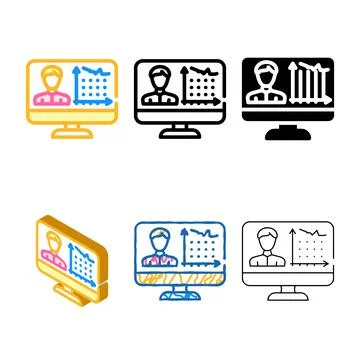Client activity analysis kyc color icon vector edition Stock Illustration