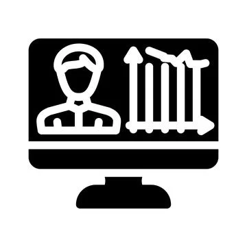 Client activity analysis kyc glyph icon vector illustration Illustrazione stock