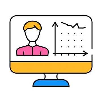Client activity analysis kyc icon color illustration Illustrazione stock