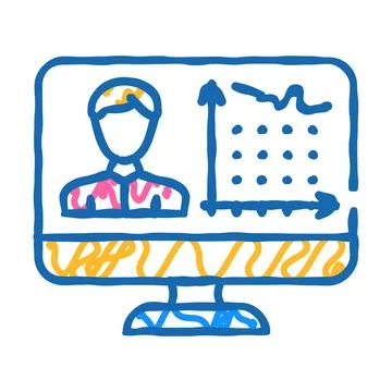 Client activity analysis kyc icon doodle illustration Illustrazione stock