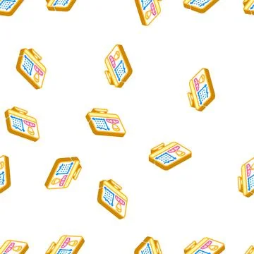 Client activity analysis kyc isometric icon seamless pattern Stock Illustration