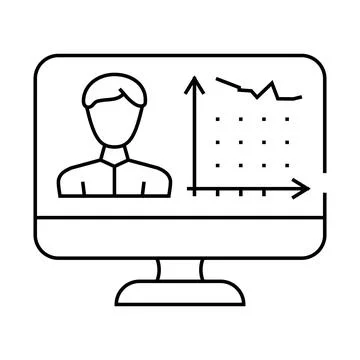 Client activity analysis kyc line icon vector illustration Stock Illustration