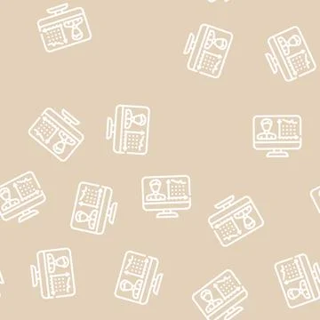 Client activity analysis kyc line vector seamless pattern Ilustración de archivo