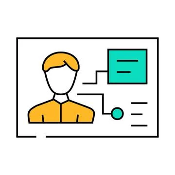 Client analysis kyc icon color illustration Stock Illustration