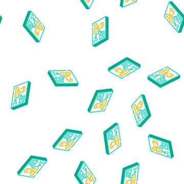 Client analysis kyc isometric icon seamless pattern Stockillustratie