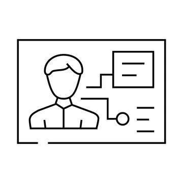 Client analysis kyc line icon vector illustration 스톡 일러스트