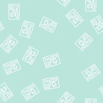 Client analysis kyc line vector seamless pattern Stock Illustration