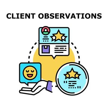 Client analyzing customer feedback and satisfaction data Stock Illustration