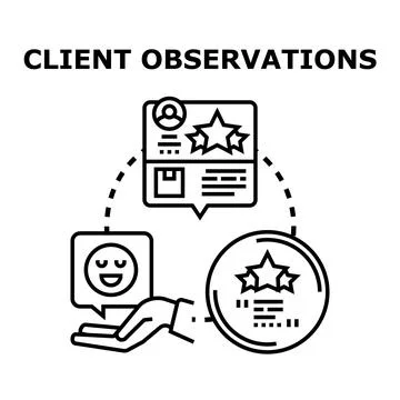 Client analyzing customer feedback and satisfaction data Stock Illustration