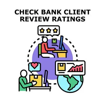 Client analyzing online reviews and service ratings Stock Illustration