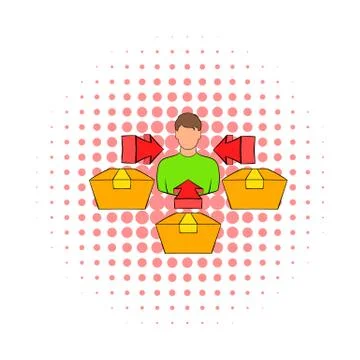 Client and payment terminals icon, comics style Stock-Illustration