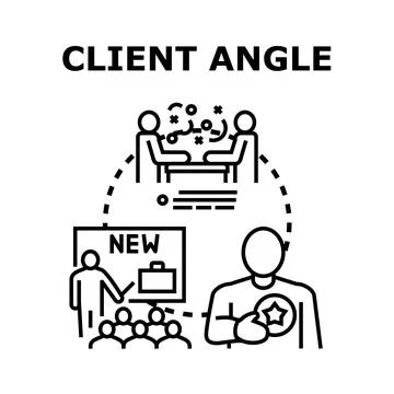 Client angle business strategy and customer experience Stock Illustration