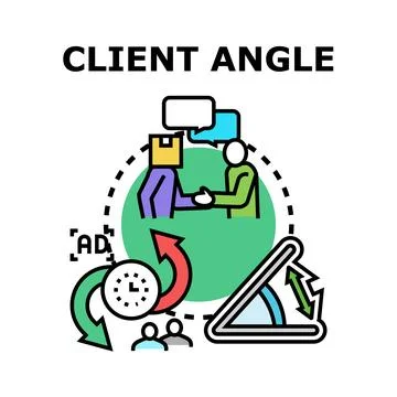 Client angle evaluating business perspective and strategy success Ilustración de archivo