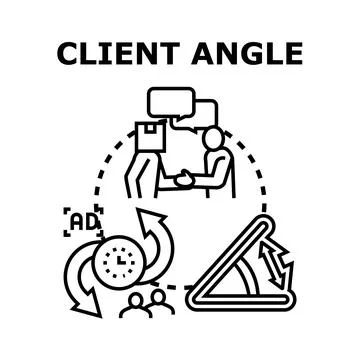Client angle evaluating business perspective and strategy success Stock Illustration