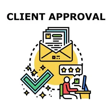 Client approval process submitting feedback concept Stockillustratie