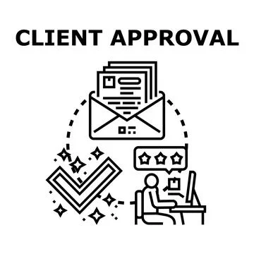 Client approval process submitting feedback concept Stockillustratie