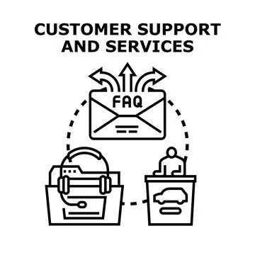 Client assistance helpdesk providing online service support Stock Illustration