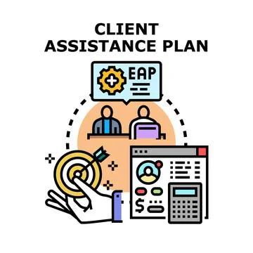 Client assistance plan providing support and aiming goals 스톡 일러스트