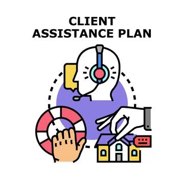 Client assistance plan providing support services concept イラスト素材