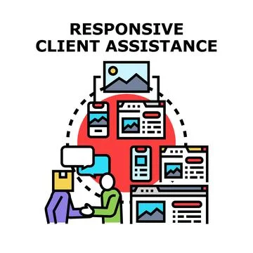 Client assistance supporting responsive digital platform experience Иллюстрация