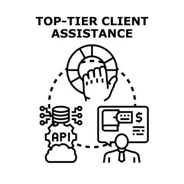 Client assistance vector concept delivering top tier support Stock Illustration