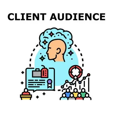 Client audience analysis developing customer segments targeting Stock Illustration