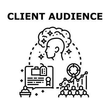 Client audience analysis developing customer segments targeting Stock Illustration