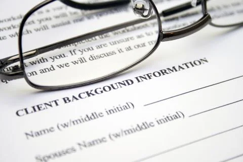 Client background information Stock Photos