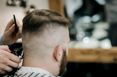 Client at barber shop Stock Photos