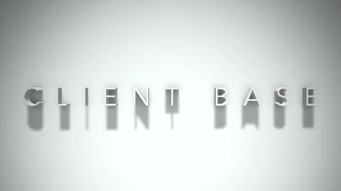 Client base 3D title animation with shadows on a white background Stock Footage 297266912