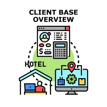 Client base overview analyzing hotel booking management 스톡 일러스트