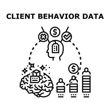 Client behavior data analysis and understanding process Stock Illustration