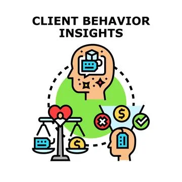 Client behavior insights for business analysis and decision making Stock Illustration