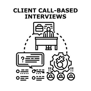 Client call based interviews concept illustration Stock Illustration