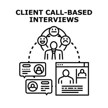 Client call based interviews concept vector icon Stock Illustration