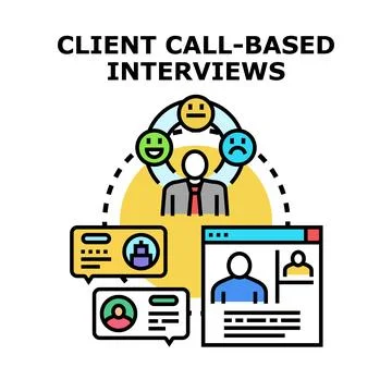 Client call based interviews concept vector icon Stock Illustration