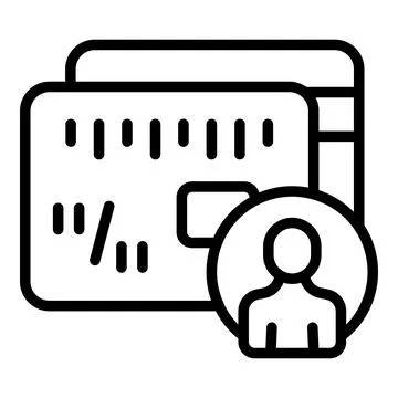 Client card icon outline vector. Customer identity Stock Illustration