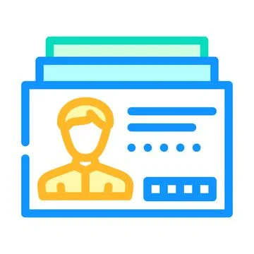 Client card kyc color icon vector illustration 스톡 일러스트