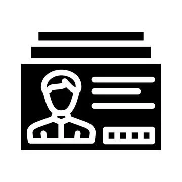 Client card kyc glyph icon vector illustration Ilustración de archivo