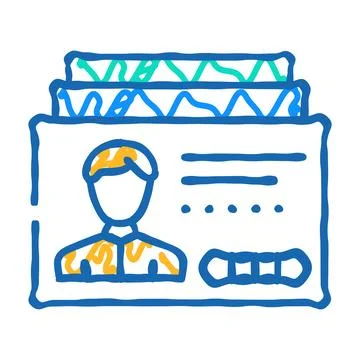 Client card kyc icon doodle illustration Illustrazione stock
